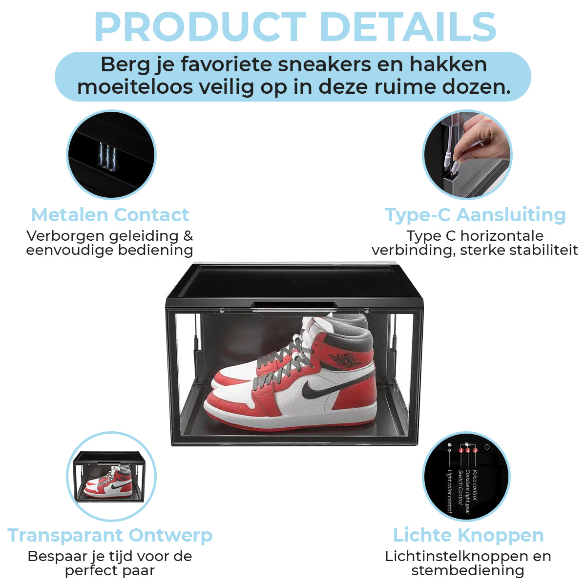 Stackkicks LED Sneakerbox Zwart 1-Pack