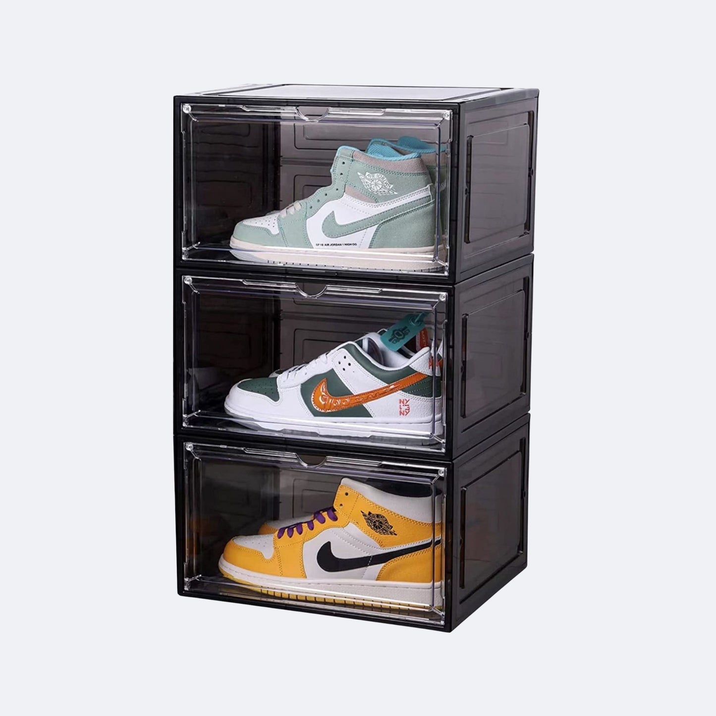 Stackkicks Sneakerbox™ Stapelbare Zwarte Sneakerbox 3-pack