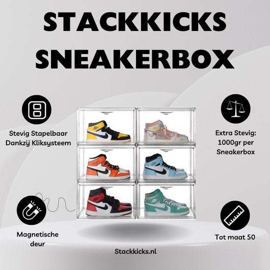Stackkicks Schoenenbox™ Stapelbare Transparante Schoenenbox 2-Pack